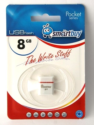 USB  8GB SMARTBUY Pocket series White