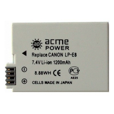  AcmePower LP-E8 7.4 V, 1100 mAh, Li-ion