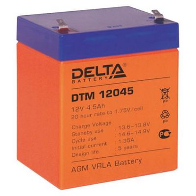  DELTA DTM12045 12V 4.5Ah, 90x70x107mm
