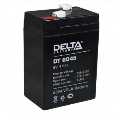  DELTA DT6045 (6V 4.5Ah, 70x47x107mm)