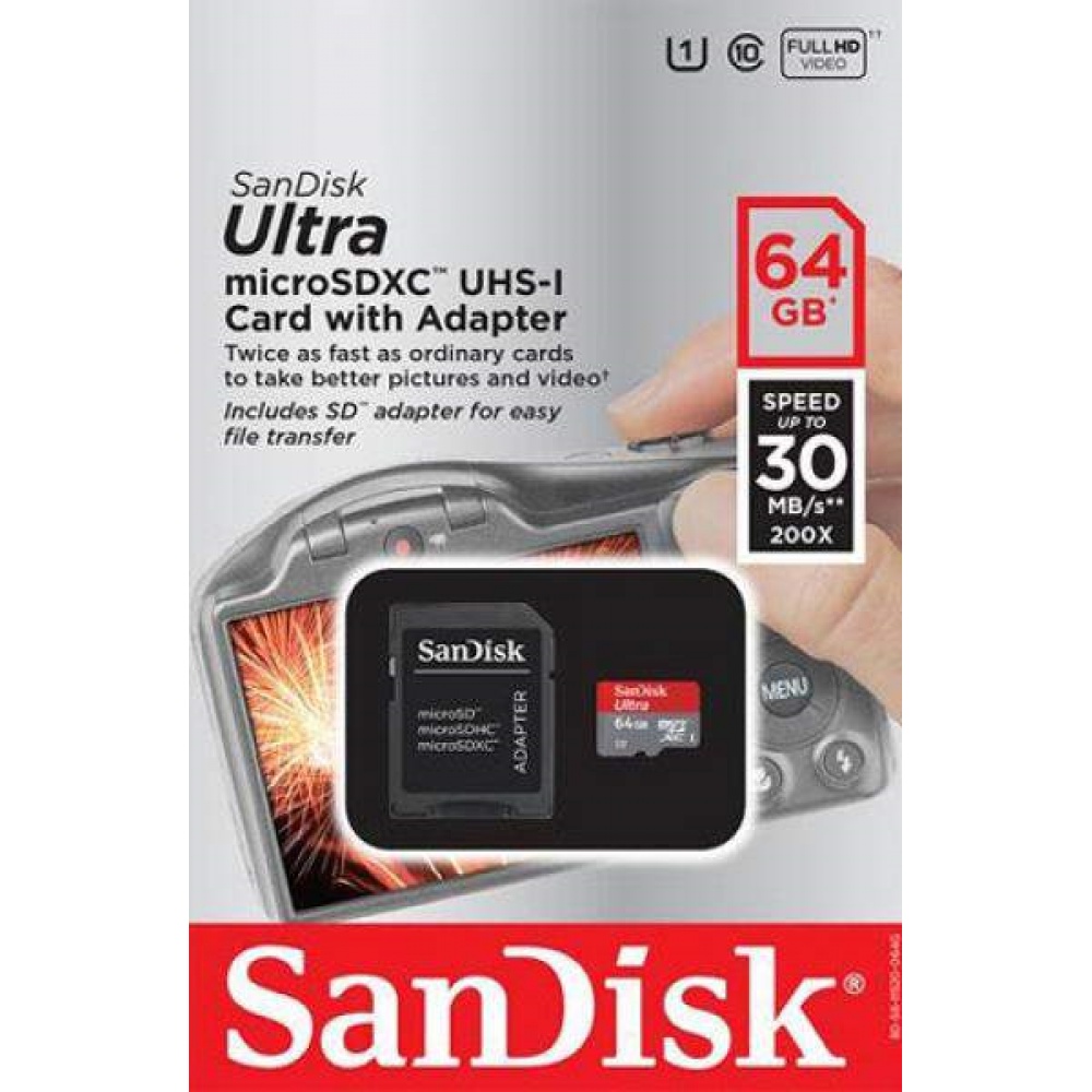   microSDXC 64Gb SanDisk Extreme PRO UHS-I V30 ( SD) (SDSQXCU-064G-GN6MA)