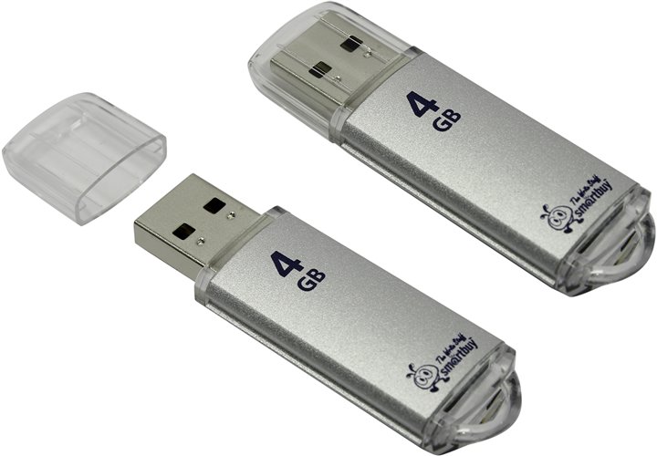 USB  4GB SMARTBUY V-Cut Silver