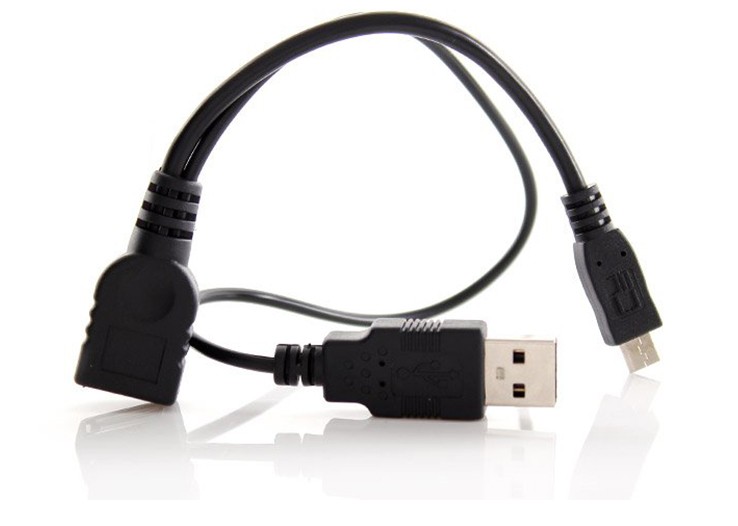  microUSB M -> USB AF Host OTG Cable + Power Cable microUSB F