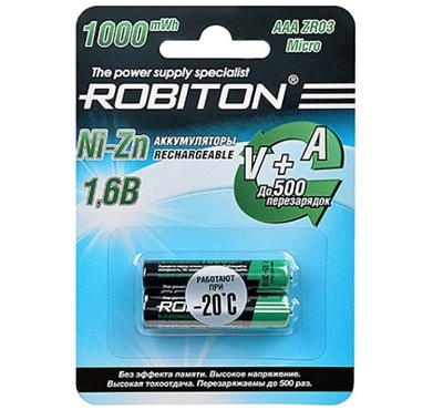  ROBITON Ni-Zn R3 1.6V 1000 / 550mAh  2 