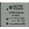      ACME POWER:  AcmePower NB-4L (3.7V, min. 600mAh, Li-ion)  Canon IXUS 115 HS / 130 / 220 HS / 230 HS / 255 HS / 30 / 40 / 50 / 55 / 60 / 65 / 70 / 75 / 80 IS / 100 IS / ...