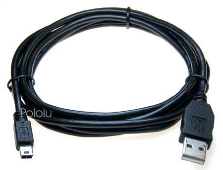 , ,  Thin 2mm USB Cable A to Mini-B 6 ft