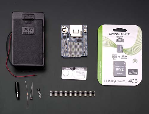   Light and temperature data-logger pack