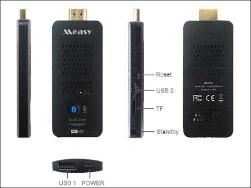  MiniPC U2B - Dual Core mini PC, RK3066, Android 4.2, Bluetooth 4.0, RAM 1G, flash 8G