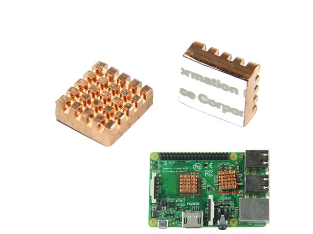 Радиатор для Raspberry Pi (комплект из 2-х: на процессор и на мост)