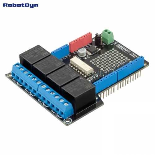Релейный Шилд для Arduino Uno, 4 реле. RobotDyn