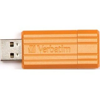 USB  16GB VERBATIM Pin Stripe Volcanic Orange