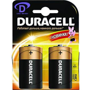 Батарейка алкалиновая DURACELL LR20 Упаковка 2 шт