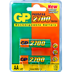 Аккумулятор GP HR6 NiMH 1.2V 2700mAh BL-2