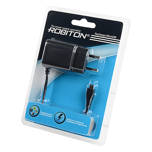 ROBITON TinyCharger / microUSB (100-240V-->5V, 1000 mA, , )