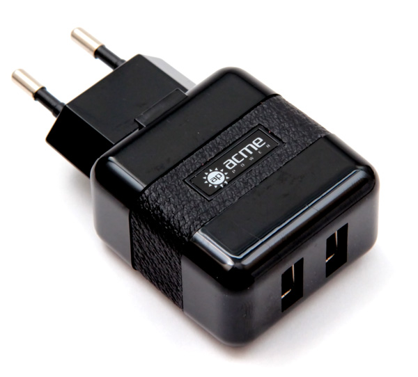Сетевой USB-адаптер AcmePower AP AV-22 (220V->2xUSB, Imax 2A)