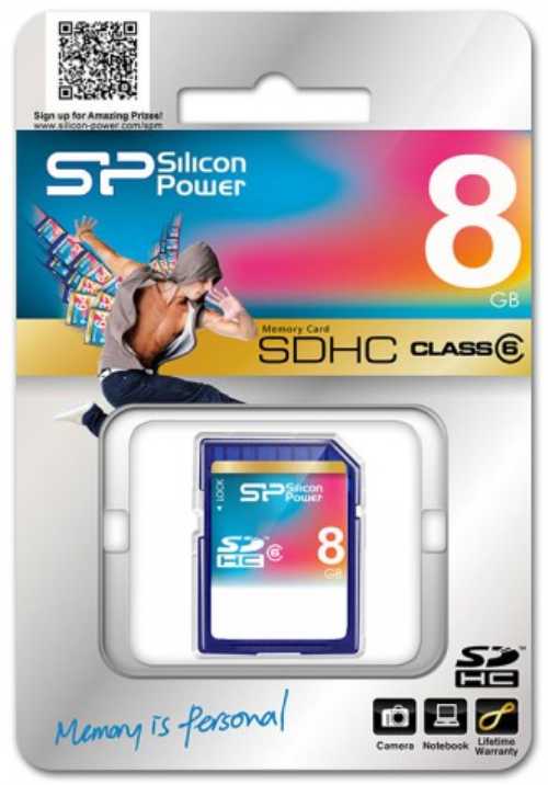   SDHC 8 Gb class6 SILICON POWER