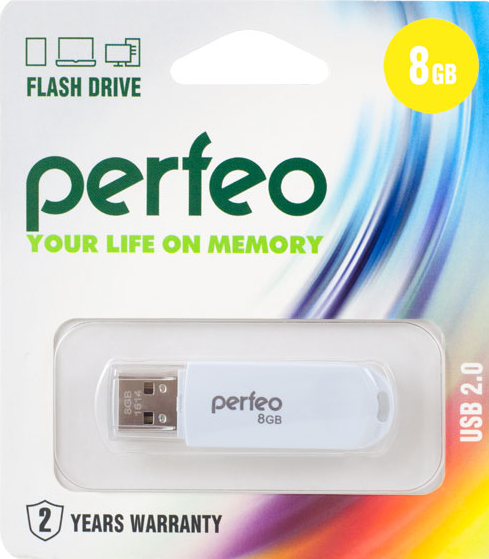USB накопитель 8GB PERFEO C03 White (PF-C03W008)