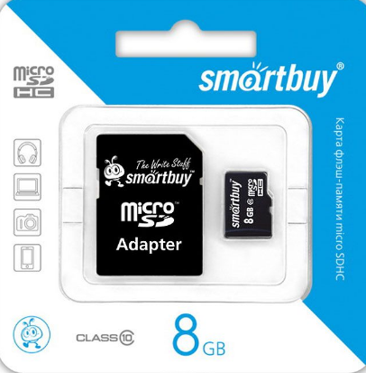 Карта памяти micro SDHC 8GB class10 SMART BUY