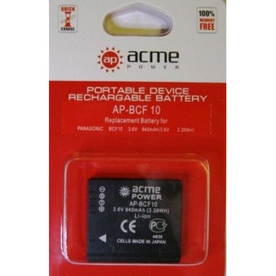  AcmePower BCF10 3.6V, min. 940mAh, Li-ion   DMC-FX-40/FX-550/FX-58/FT-1/FS-25/FS-6/...