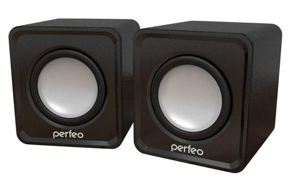Колонки PERFEO Wave 2.0, мощность 2х3 Вт (RMS), чёрные, USB (PF-128-B)