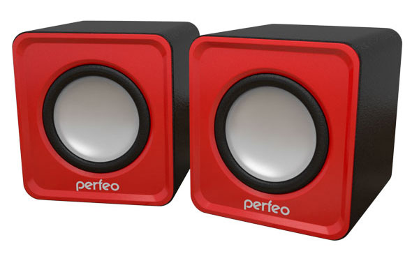 Колонки PERFEO Wave 2.0, мощность 2х3 Вт (RMS), красные, USB (PF-128-R)