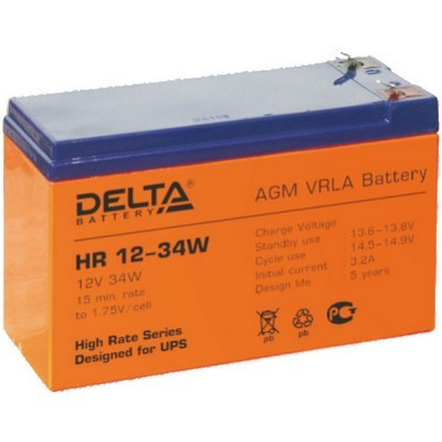  DELTA HR12-34W 12V 8.5Ah, 151x65x100mm