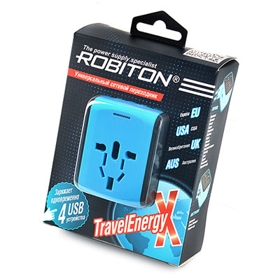 ROBITON TravelEnergy-X универсальный сетевой переходник 4 USB разъема 5V