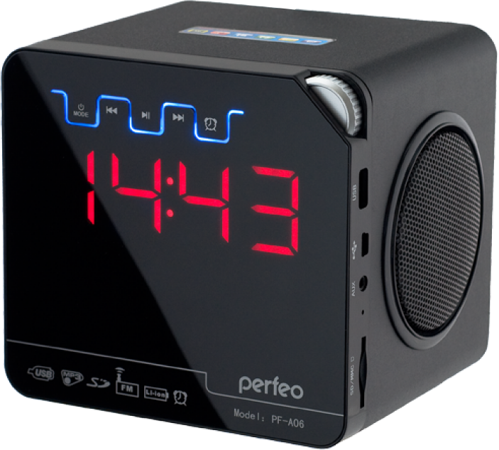   PERFEO PF-A06BK Music Box  FM/MP3/AUX//, , 1000Ah, 2x3, USB, 
