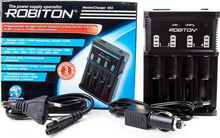   ROBITON MasterCharger 850  Li-Ion, LiFePO4, Ni-MH, Ni-Cd