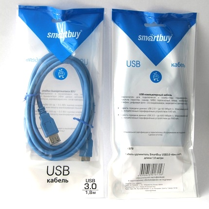 Кабель Smartbuy USB3.0 AM->micro B 1, 8м (К750) (40)