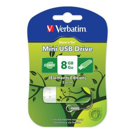USB  8GB VERBATIM Mini Elements Edition Earth