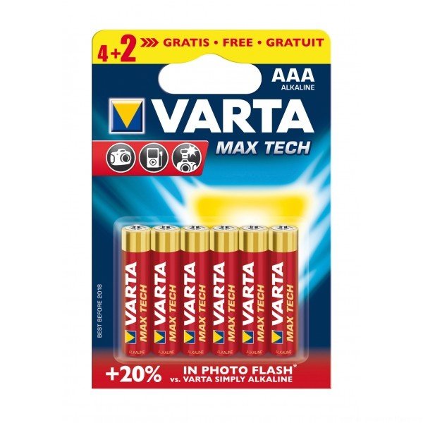 Элемент питания VARTA LONGLIFE Max Power 4703 LR03 BL-6 (4+2)