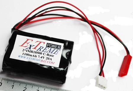 EXTREME 2*IMR18500 C-Rate (7.4V 1100mAh 20A,    )