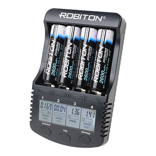Зарядное устройство ROBITON MasterCharger Pro с дисплеем для Li-Ion, Ni-MH, Ni-Cd