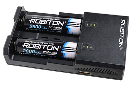 Зарядное устройство ROBITON MasterCharger 2B для Li-Ion, Ni-Mh, Ni-Cd (26650, 18650, , 18490, 17500, 17335, 16340 (RCR123), 14500 (AA), 10440 (AAA))