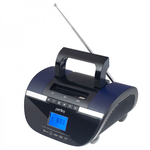 Радиоприемник PERFEO STILIUS, Bluetooth, FM, MP3, USB / SD, AUX, часы-будильник, USB / 600mAh, черно-фиолетовый (i350PRO-PR)
