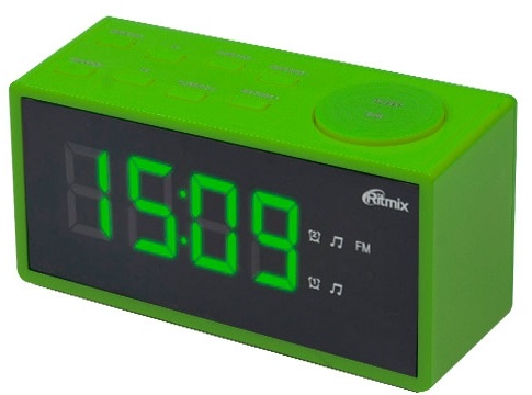 Радиобудильник RITMIX RRC-1212 Green (цифровой дисплей 30мм (высота цифр), радио FM: 87.5-108МГц)