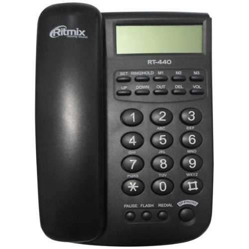 Телефон RITMIX RT-440 Black (с дисплеем)