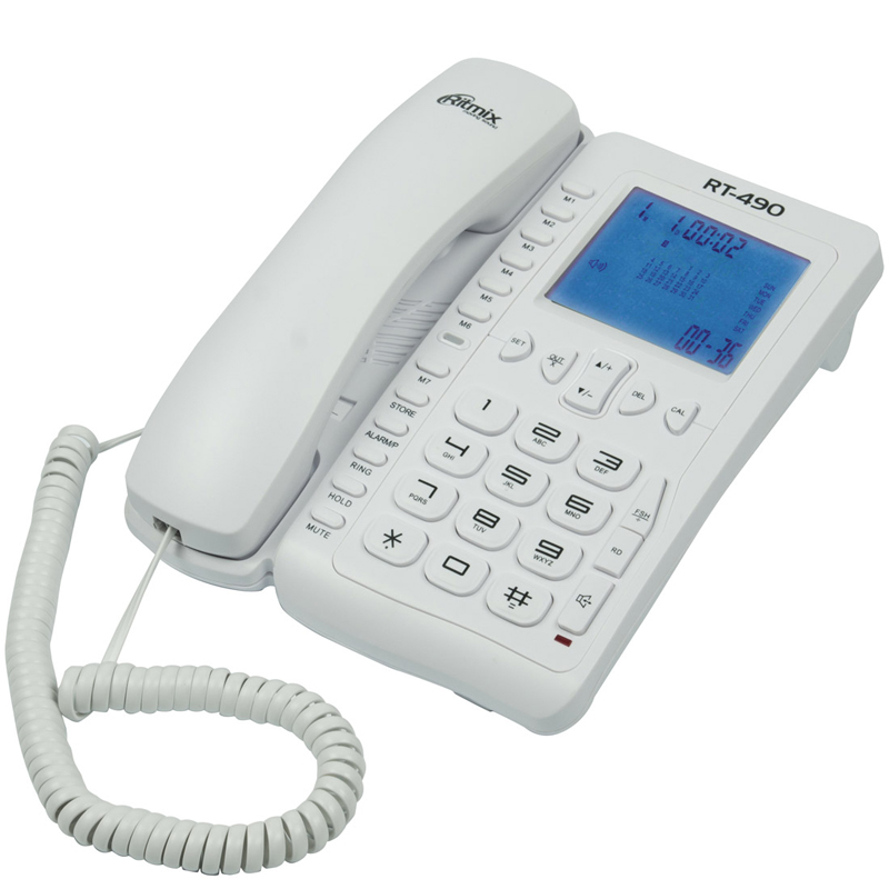 Телефон RITMIX RT-490 White (с дисплеем)