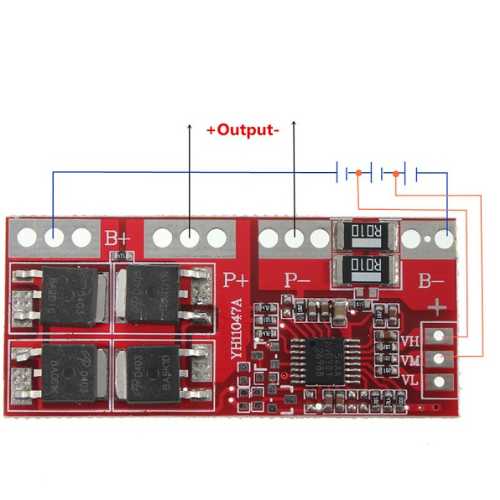 Плата BMS HR 3S 15A (11.1V, ток заряда / разряда: 15A; overcurrent limiting 20A; AOD403 + 8254AA; 5023мм) (BMS-Li3-H-001)