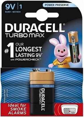 Батарея DURACELL TURBO MAX 6LR61 BL-1