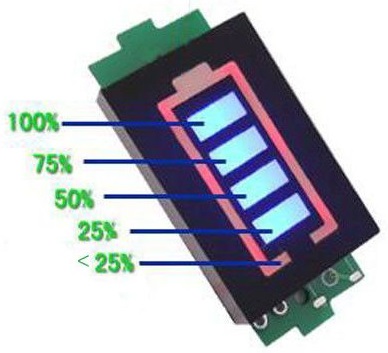Индикатор заряда аккумуляторной сборки Li-ion LWS-LED-002AB 11.1V 3626мм (3S, LED002AB)