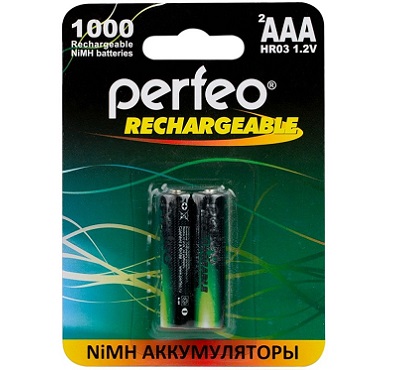 PERFEO HR03. Аккумулятор NiMH 1, 2 В 400 мАч. /AAA/ BL-2