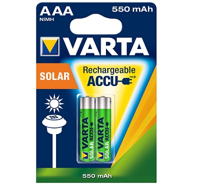 Аккумулятор VARTA RECHARGE ACCU Solar HR03 NiMH 1.2V 550mAh BL-2