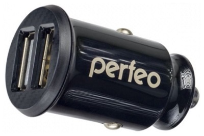 PERFEO PF_A4460. USB адаптер «CAR» 2 USB порта по 2, 4 Ампера. ЧЁРНЫЙ