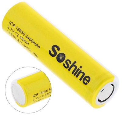  SOSHINE ICR18650 (3400mAh) Li-ION 3,7V