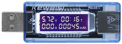 Тестер тока и напряжения KWS-V21 USB Current Voltage Ampermeter (1USB-гнездо позволяет измерить нагрузочную способность USB-порта)