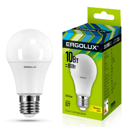   Ergolux LED-A60-10W-E27-3K ( 10 E27 3000K 180-240)