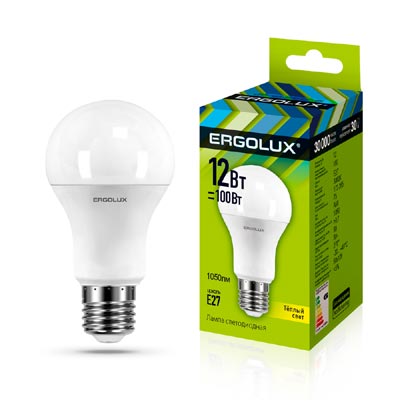   Ergolux LED-A60-12W-E27-3K  12 E27 3000K 180-240