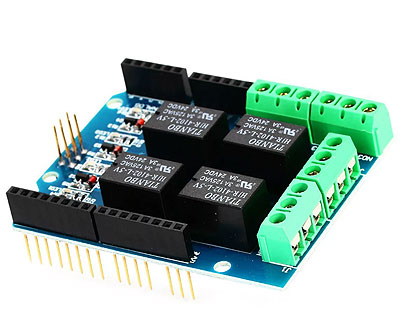 Модуль RA0126. Шилд 4 канальный реле на 5 В для Arduino